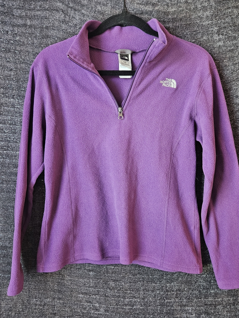 The North Face Youth XL Girl's Purple 1/4 Zip Pullover Fleece Sweatshirt Outdoor